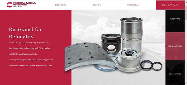 Federal Mogul Heavy Duty Parts Homepage Website.JPG