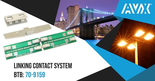 AVX Releases Three-Piece STRIPT™ Contact System for Linear LED & Coplanar PCB Connections