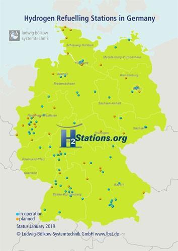 Hydrogen refueling stations in Germany