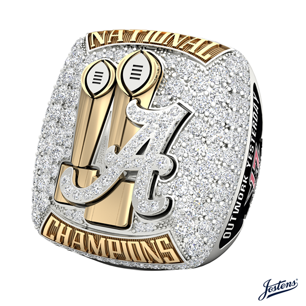 The University of Alabama's 2017 CFP National Championship ring, designed by Jostens. 