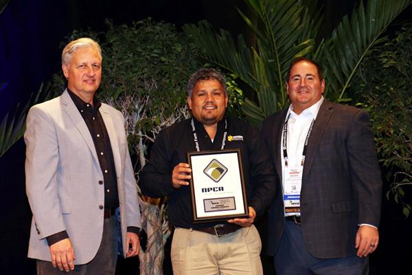 NPCA PreCast Award 2018 -- Photo of Raul Rodriguez Accepting Award