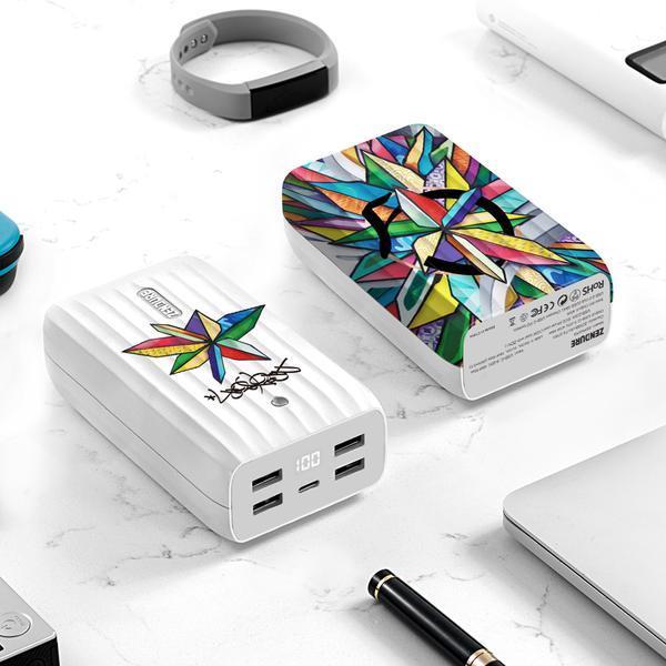 The front and back of the limited edition X6 Power Bank from Zendure features artwork by APEXER.