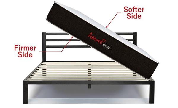 Amore Beds new flippable 2-sided mattress is perfect for those who just aren't sure what firmness is right for them.  There is no one universal mattress that fits all, so why not innovate and make a mattress that fits most with one side softer, and the other side firmer?