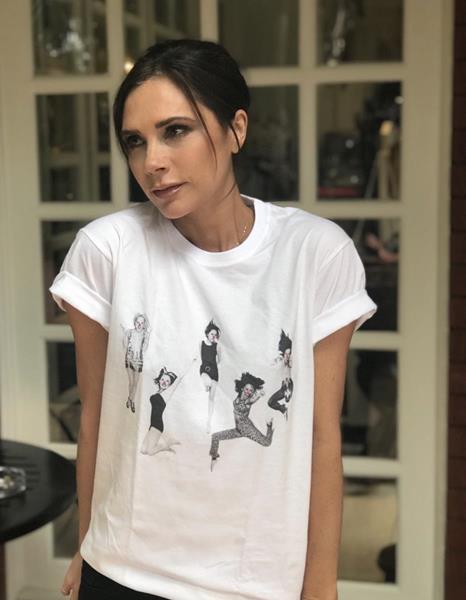 Victoria Beckham wears her limited edition Red Nose Day USA t-shirt