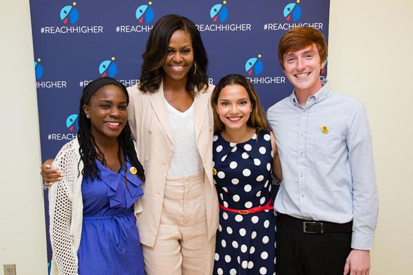 The Roadtrip Nation roadtrippers with Michelle Obama