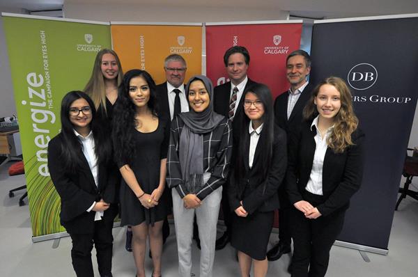 The six recipients of 2018 De Beers Group STEM Scholarships awarded at the University of Calgary met with De Beers Canada CEO Kim Truter, back row - second from left, during a recent luncheon at the university. In 2019, 21 scholarships for women in STEM and STEM-like fields are available, at the University of Waterloo, University of Calgary and nine new scholarships through Scholarships Canada.