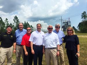 Distinguished guests for the RS-25 engine test at NASA Stennis 8-14-18
