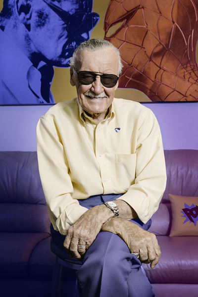 Stan Lee, iconic American comic-book writer, editor, publisher, media producer, television host, actor, and Chairman Emeritus of Marvel Entertainment.