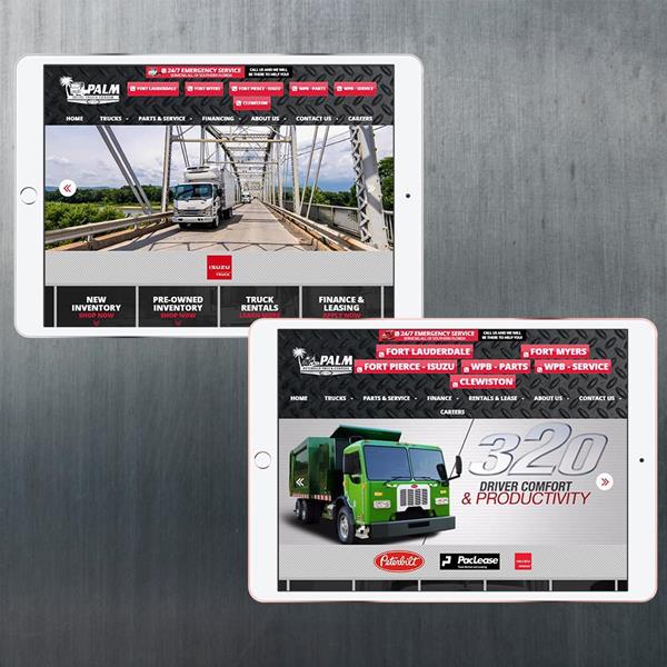 palm truck centers dealership website digital marketing online advertising dealer spike