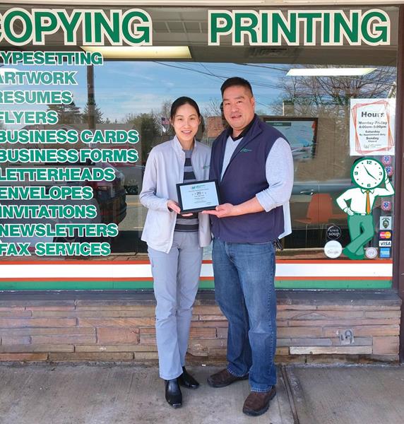 Michele and Conway Wong, owners, Minuteman Press franchise, Ho-Ho-Kus, New Jersey. http://www.minutemanpressfranchise.com