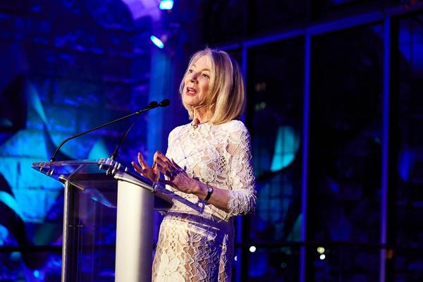 Dr. Amy Gutmann speaks at the "I Have A Dream" Foundation's annual "Spirit of the Dream" Gala after being honored with the Eugene M. Lang Social Justice Award