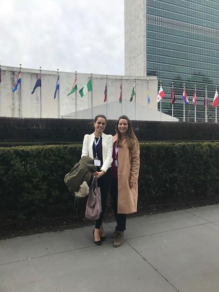 Lea Daulan & Courtney Sunna at the UN Headquarters, NY