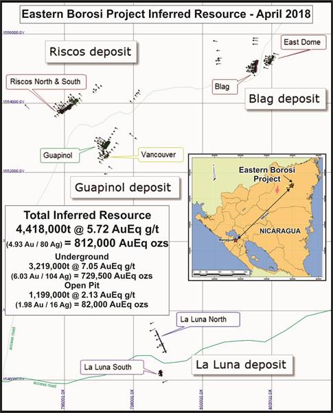 Eastern Borosi Project Inferred Resource - April 2018