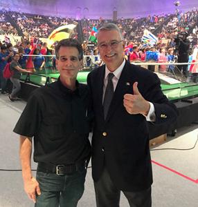 Ricardo Salinas and Dean Kamen at the FIRST Global Challenge 2017