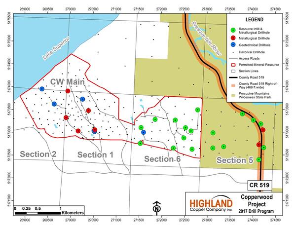 Map: Copperwood drilling program