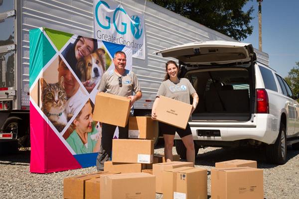 GreaterGood.org is partnering with Elanco Animal Health, a subsidiary of Eli Lilly and Company (NYSE: LLY) to send two 53-foot long trailers (donated by Daum Trucking) carrying medical supplies to serve up to 300,000 dogs and cats.  