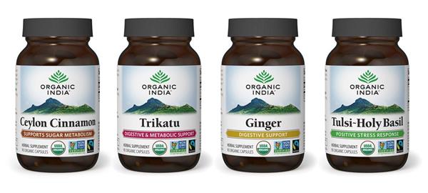 Organic India is launching the world's first Fairtrade certified supplements, including Ceylon Cinnamon, Tulsi (Holy Basil), Ginger, and Trikatu. 