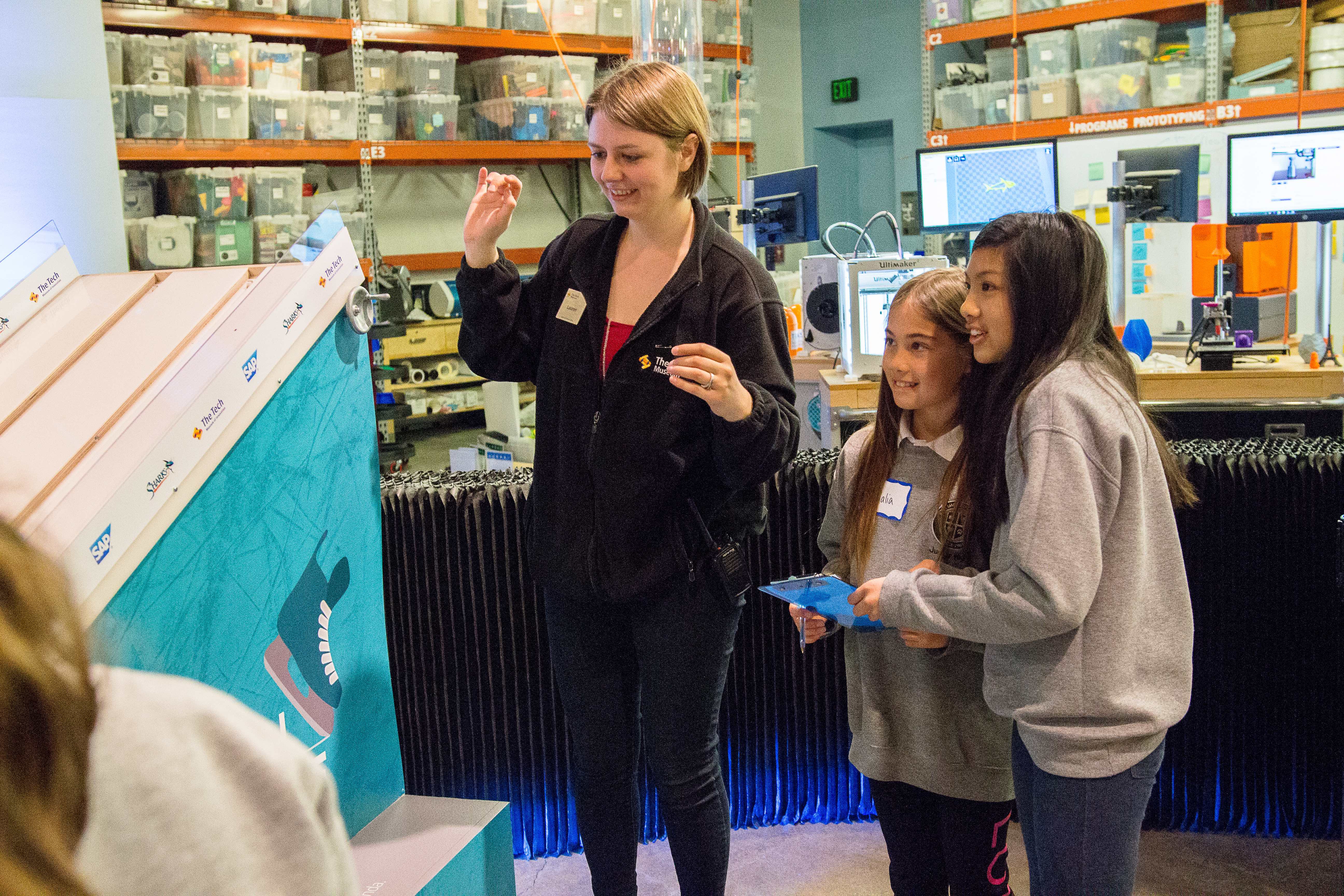 The Innovation on Ice: Zamboni® Design Challenge is the latest in a series of ice-hockey inspired activities designed by The Tech Museum in partnership with the Sharks Foundation and SAP.  Here, students test their physics and engineering design knowledge for the skate challenge in 2017.