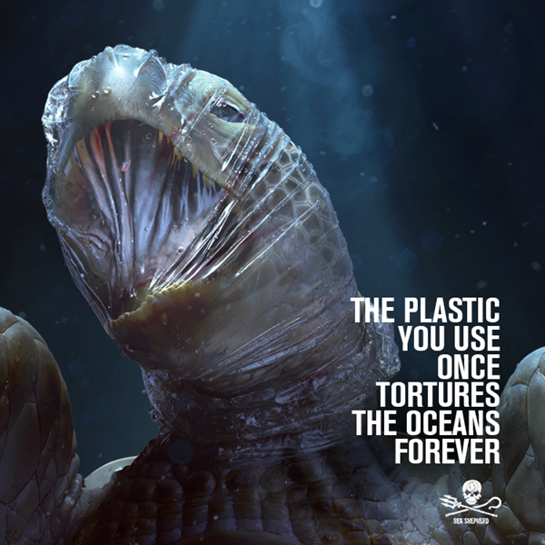The plastic you use once tortures the oceans forever.