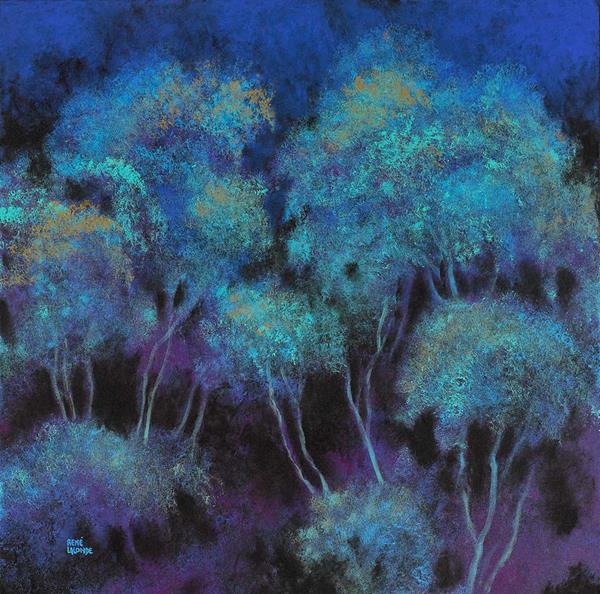René Lalonde, Medusa Trees Forest, original work on canvas, 30x30 inches