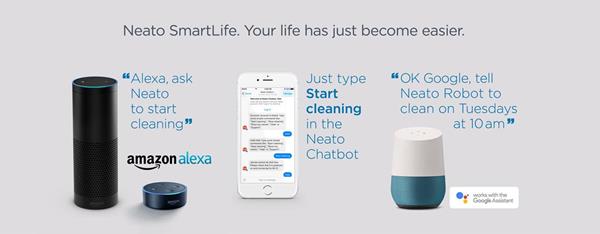 Neato SmartLife Amazon Alexa Neato Chatbot Google Assistant