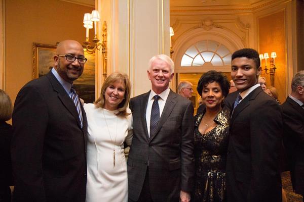 (Pictured L to R) Hugh Allen, Vicki Brown, Craig Brown, Phylicia Rashad, and Hugh's son Andrew at the 2015 Hydrocephalus Association Vision Dinner.