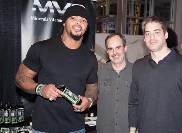 Janathan Casillas, two-time Super Bowl Winner, with Gridiron BioNutrients at the GBK Luxury Lounge. 