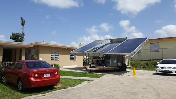 Louis Berger installs a Westgen Hybrid Mobile Solar Generator at Casa del Amparo Nursing Home in Humacao, Puerto Rico.
