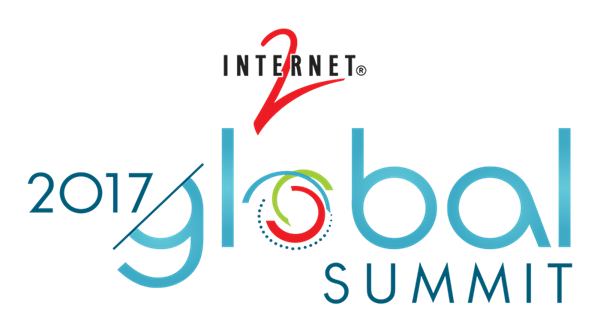 Official logo of the 2017 Internet2 Global Summit meeting taking place April 23-26 in Washington, D.C, where a group of technology professionals collaborating on the Global Network Architecture will come together with network engineers and other technology leaders in the research and education community to discuss ways they can collaborate to advance research capabilities in IT infrastructure and applications.