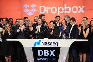 Dropbox, Inc. (Nasdaq: DBX) Rings the Nasdaq Stock Market Opening Bell in Celebration of Its IPO