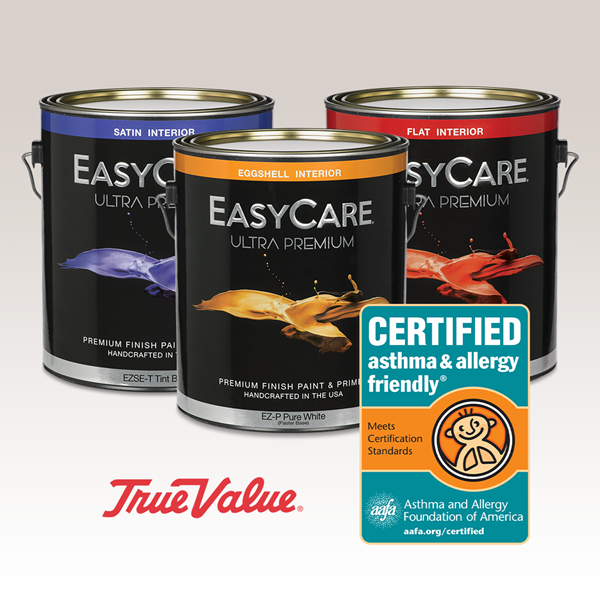 EasyCare Ultra Premium Acrylic Latex paint by True Value has earned asthma & allergy friendly® Certification