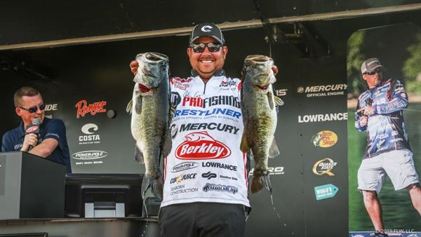 Pro John Cox of DeBary, Florida, hauled in a massive five-bass limit weighing 31 pounds, 9 ounces – the largest limit ever weighed in FLW Tour competition at Lake Toho – to grab the lead after day one of the FLW Tour at Lake Toho presented by Ranger Boats.