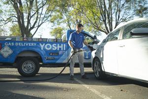 Yoshi delivers gas, oil changes, car washes, and anything else your car needs, while it’s parked so you can keep moving.