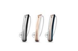 Wearers of the ultra-slim Styletto Connect hearing aids from the Signia brand can express their individual style by choosing one of three elegant color combinations.

Copyright: Sivantos