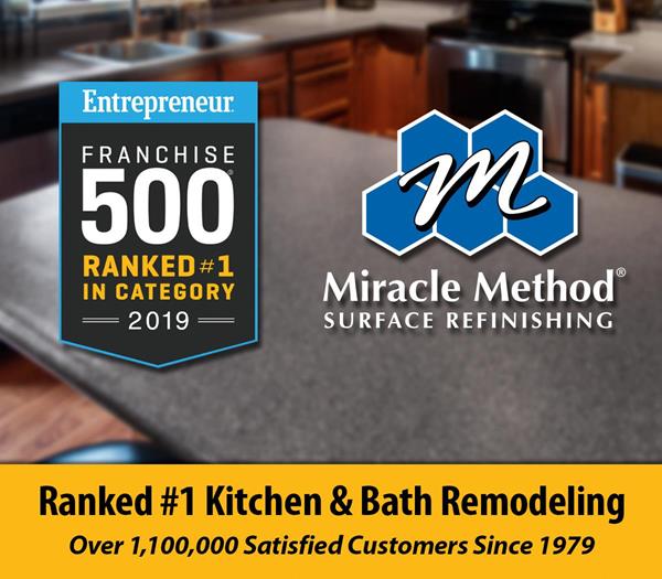 Miracle Method Surface Refinishing ranked #1 in Kitchen and Bath Remodeling by Entrepreneur Magazine's Franchise 500.