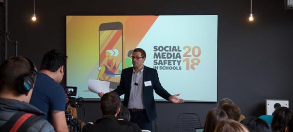 Tech ethicist David Ryan Polgar discusses the importance of using social media responsibly at the 2018 Social Media Safety in Schools event hosted by After School. "Social media is like a knife -- it can be used to inflict pain or carve a better future,” says Polgar. 

Polgar moderated the event, held January 17, alongside After School Vice President Jeff Collins. 