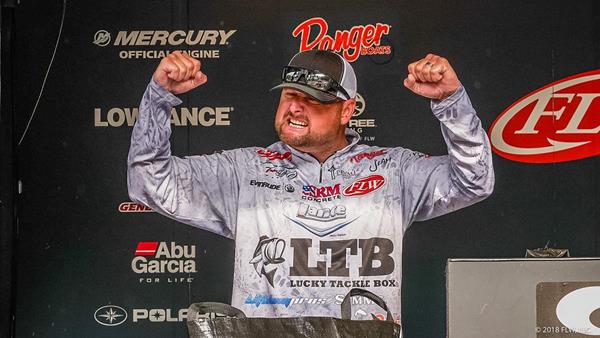 Pro Jason Lambert of Michie, Tennessee, weighed 101 pounds, 9 ounces, of bass in four days to win the FLW Tour at Kentucky Lake presented by Costa Sunglasses. For his dominant performance on the water this week, Lambert earned $100,000.