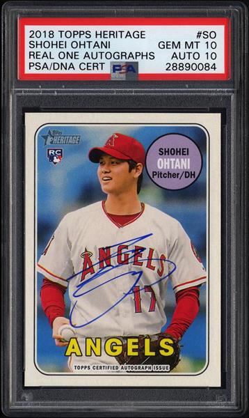 The 2018 Topps Heritage Real One Autographs #SO Shohei Ohtani was among the hottest cards in the hobby this year.