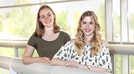 Anna Gorman of Westmont (left) and Molly Langlotz of Woodridge are the 2018 Outstanding Graduates at College of DuPage.

