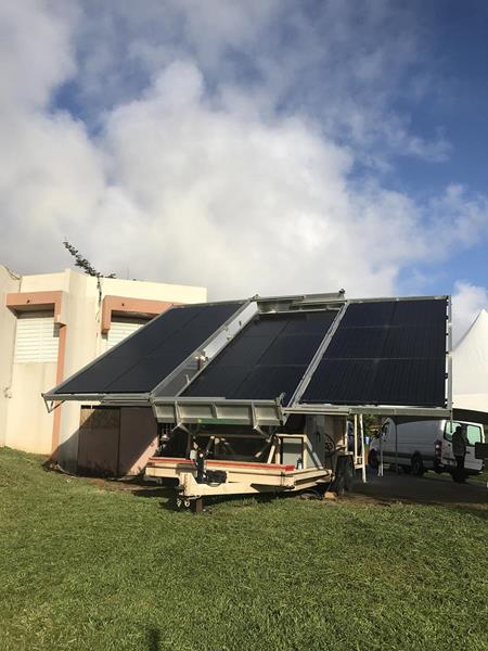 Louis Berger restores power to La Perla de Gran Precio using mobile solar hybrid power technology.