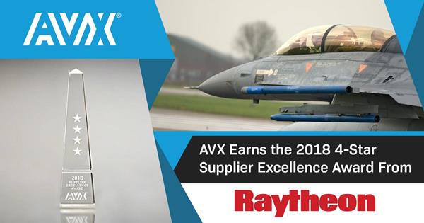 AVX Receives 4-Star Supplier Excellence Award from Raytheon