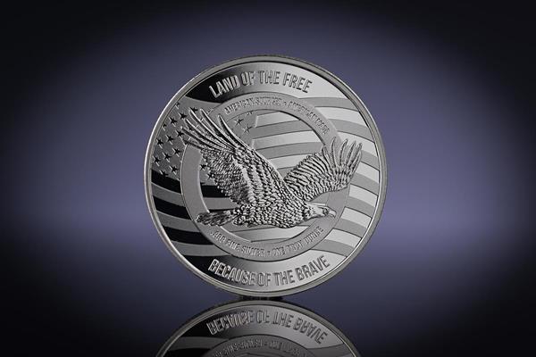 The Reverse side of the 'Honor and Gratitude' Veterans Day 1 oz Silver Round