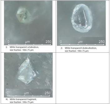 Diamonds recovered from sample CF-R1-1_3