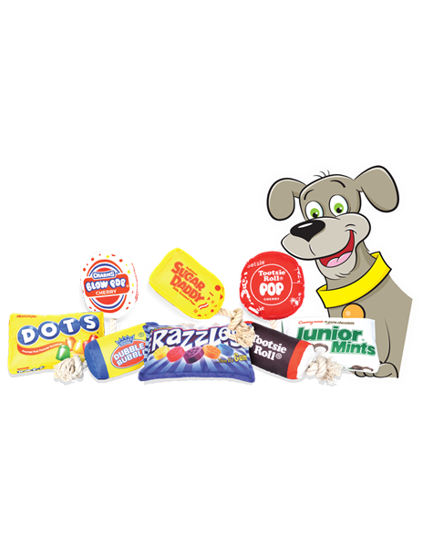 OurPet’s launches childhood favorite candies depicted in 8 plush, durable fabric dog toys. 