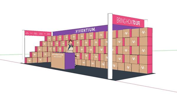 Viventium's unconventional booth structure is made of cardboard boxes, with the money it saved being donated to two New Orleans' charities doing remarkable things in the lives of the people they serve.