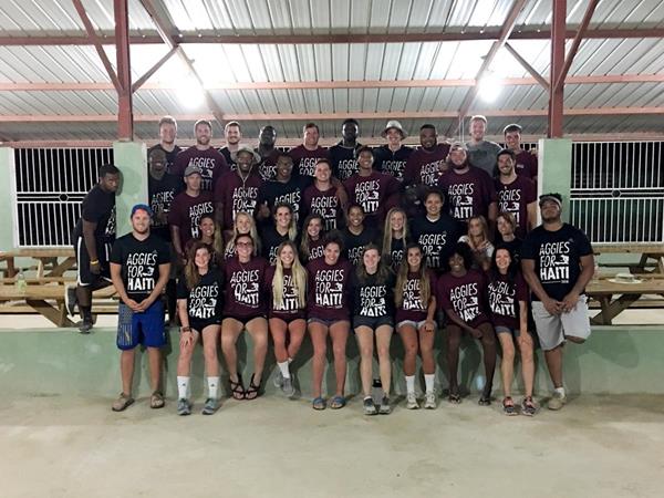 Athletes from Texas A&M on their 2016 trip to Mission of Hope, Haiti.