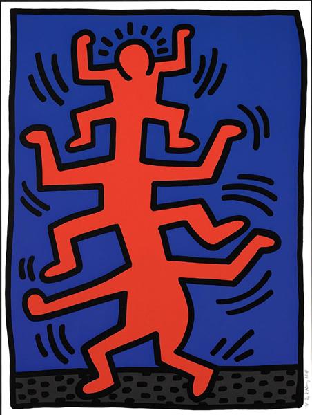 Keith Haring, Growing #1, hand-signed trial-proof, screenprint, 40.25 x 30 inches