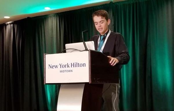 Ryan speaking during the opening at the National Ovarian Cancer Coalition’s National Conference in New York City - April 2018