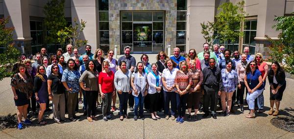 Sierra Pacific Mortgage's corporate office employees wearing their red noses!
