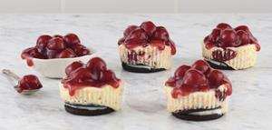 Mini Marbled Cherry Cheesecakes